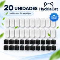 Filtros de recambio HydriaCat - pack de 20 unidades (20 filtros + 20 esponjas)