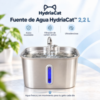 Fuente de Agua HydriaCat 2,2 L: acero inoxidable, filtración de carbón activo y ultrasilenciosa